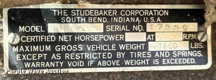 image for item ND9169 Studebaker M15A-20 pickup truck