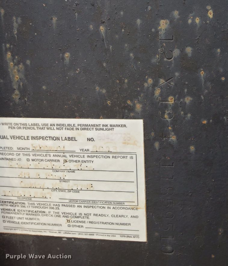 image for item NH9166 1997 Shop built  equipment trailer