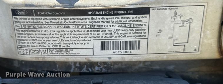 image for item NT9092 2000 Ford E350 box truck