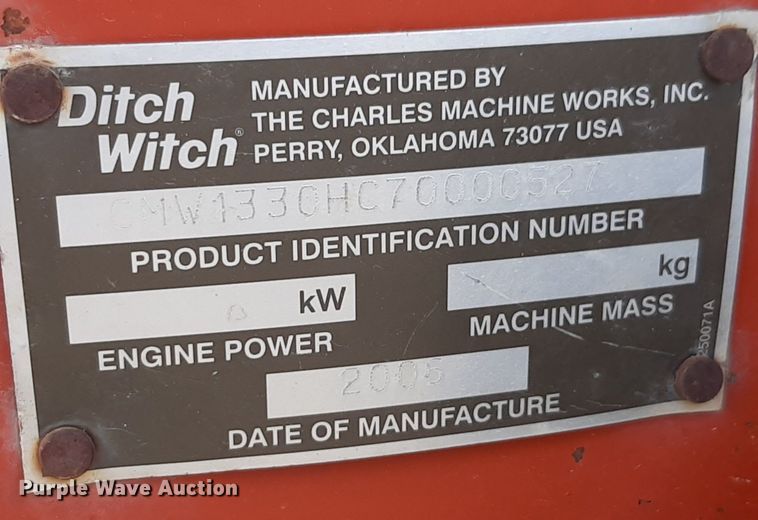 image for item NV9036 2006 Ditch Witch 1330 trencher with trailer