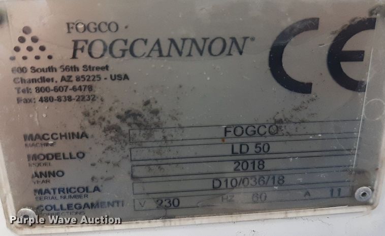 image for item NV9094 2018 Fogco FogCannon LD50 misting system