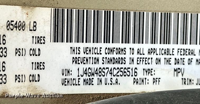 image for item OE9100 2004 Jeep Grand Cherokee SUV