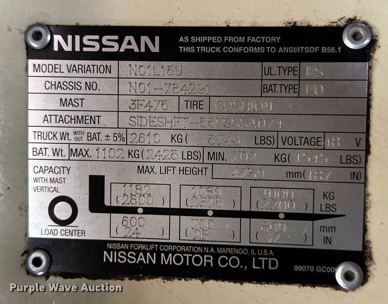 image for item OF9351 Nissan  30 forklift