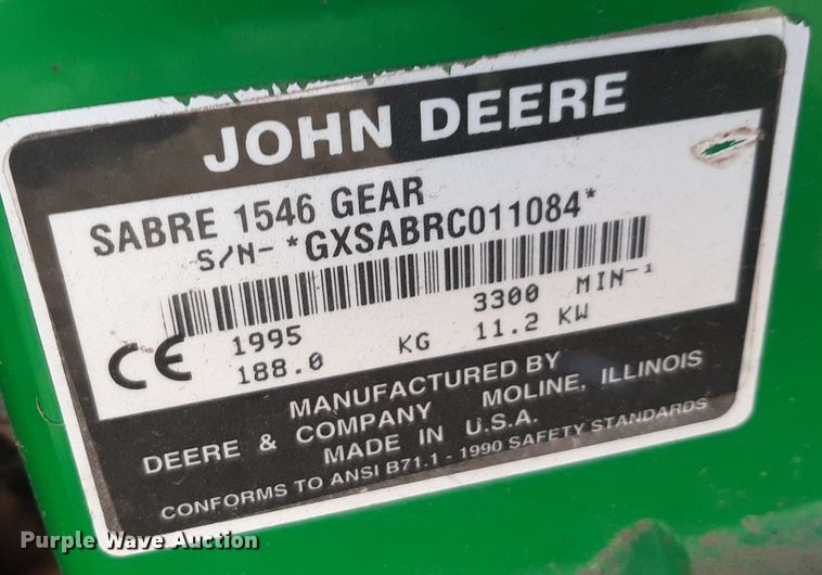 image for item OF9676 1995 John Deere Sabre lawn mower