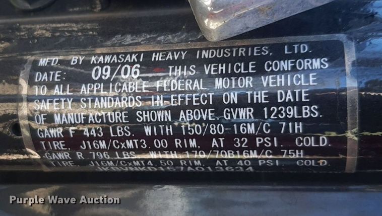 image for item OF9690 2007 Kawasaki  Vulcan Nomad motorcycle