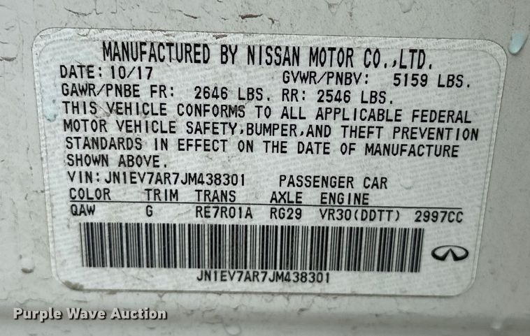 image for item OM9489 2018 Infinity  Q50 S  