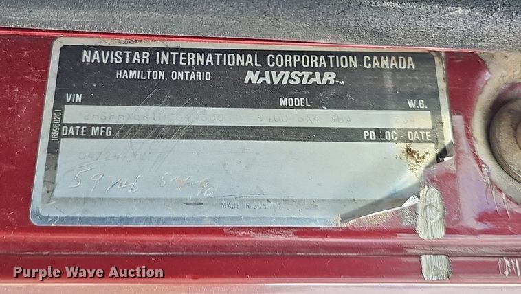 image for item DP0823 1991 International 9400 dump truck