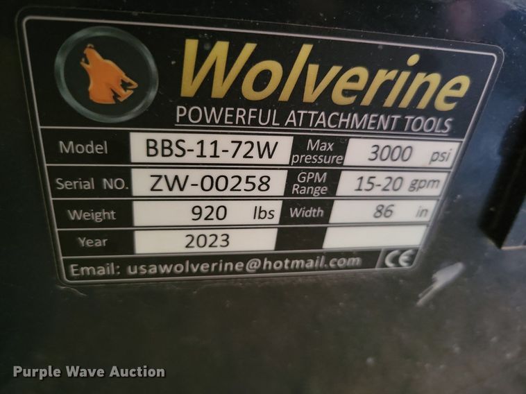 image for item DP1323 2023 Wolverine BBS-11-72W skid steer sweeper