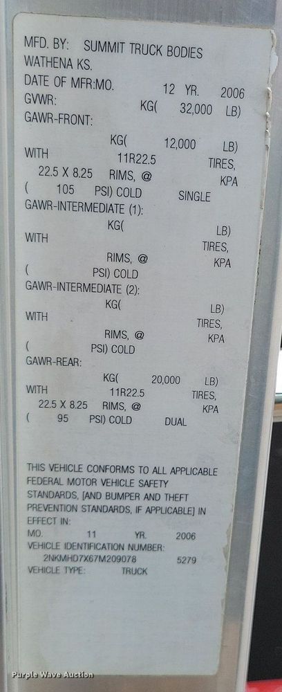 image for item DP1325 2007 Kenworth T300 utility / service truck