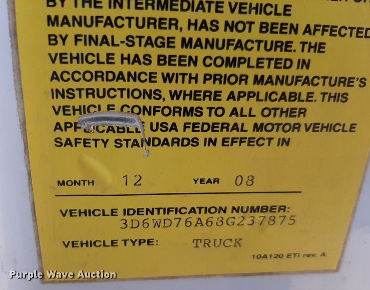 image for item DP2726 2008 Dodge Ram 5500 winch truck