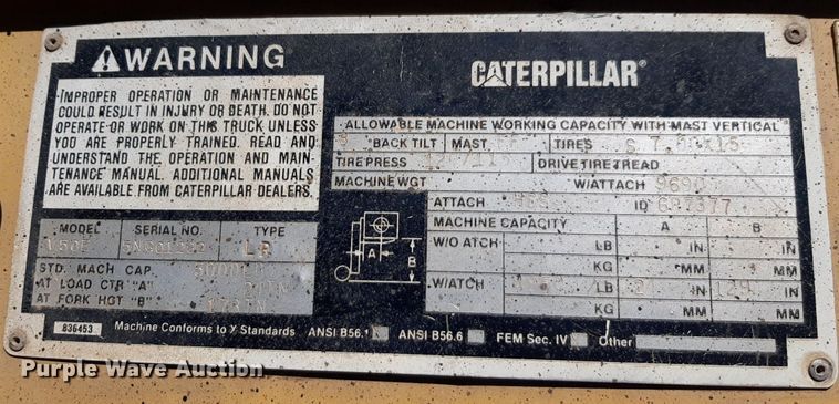 image for item DP2786 1993 Caterpillar V50E forklift