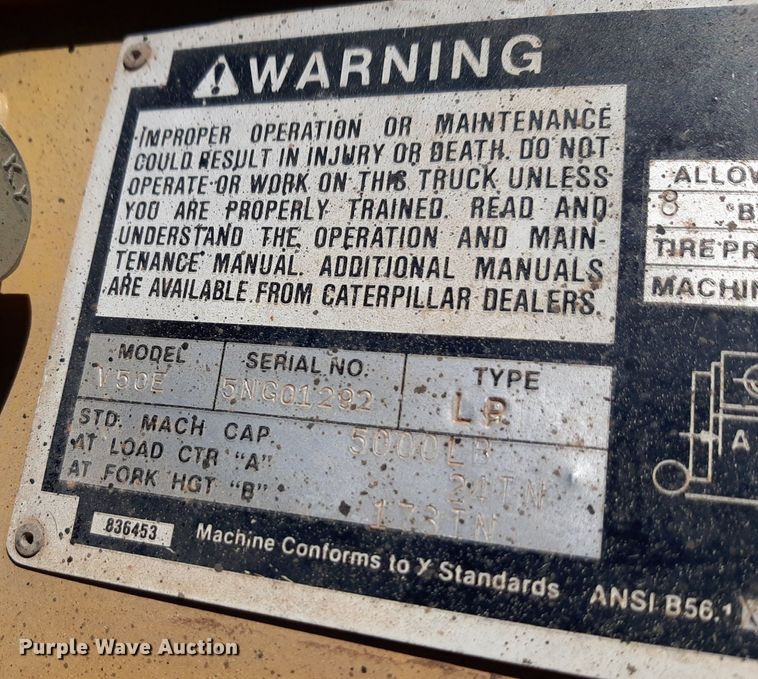 image for item DP2786 1993 Caterpillar V50E forklift