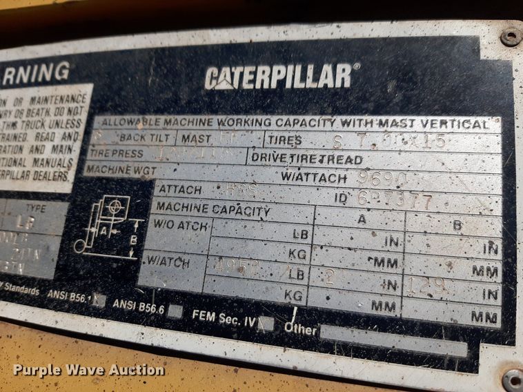image for item DP2786 1993 Caterpillar V50E forklift