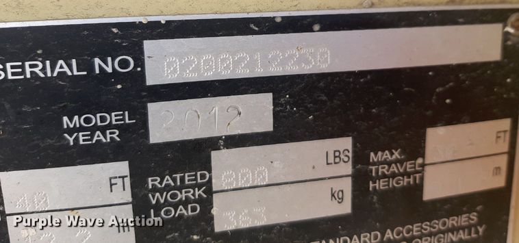 image for item DQ6977 2012 JLG 4069LE  scissor lift