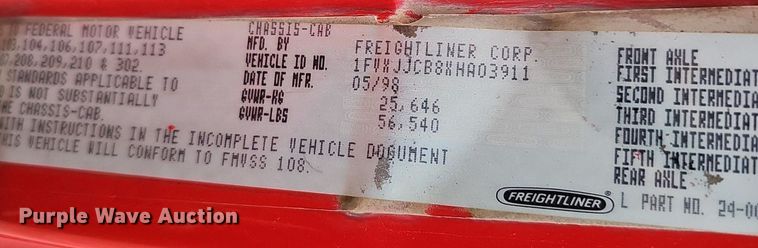 image for item DQ8639 1999 Freightliner FL80 dump truck