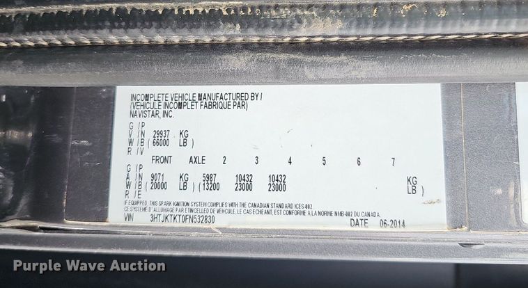 image for item DQ8675 2015 Caterpillar CT660L hydrovac truck