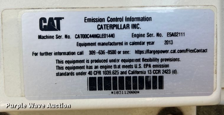 image for item DS0855 2013 Caterpillar XQ60-6 generator