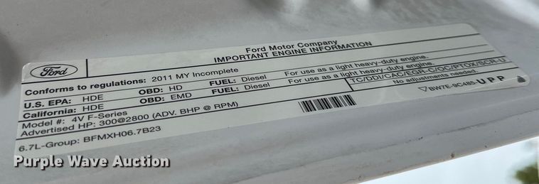 image for item EG1383 2011 Ford F550 Super Duty 