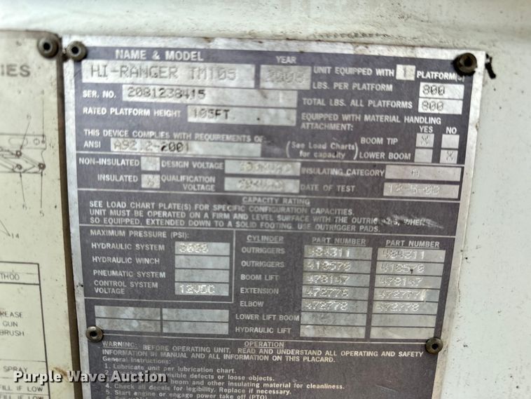 image for item EG1384 2009 Peterbilt  365 tri-drive bucket truck