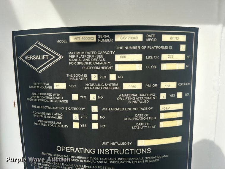 image for item EG1397 2012 Freightliner  M2 Business Class bucket truck