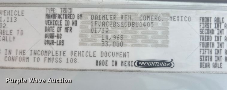 image for item EG1397 2012 Freightliner  M2 Business Class bucket truck