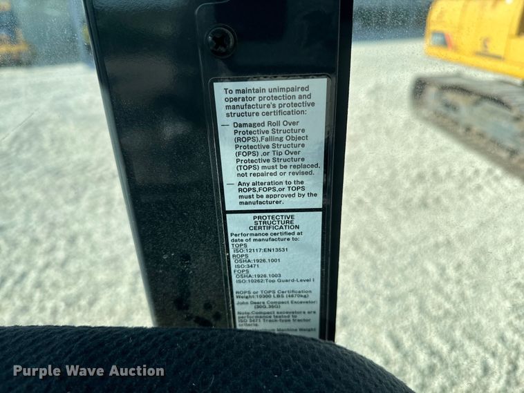 image for item EH3855 2019 John Deere 35G mini excavator