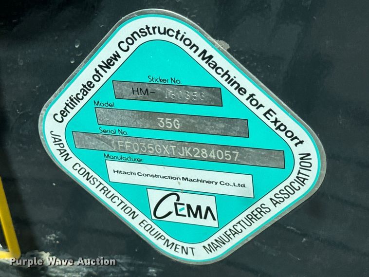 image for item EH3855 2019 John Deere 35G mini excavator