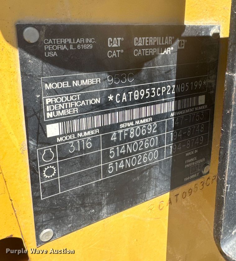 image for item EH5385 2002 Caterpillar  953C track loader