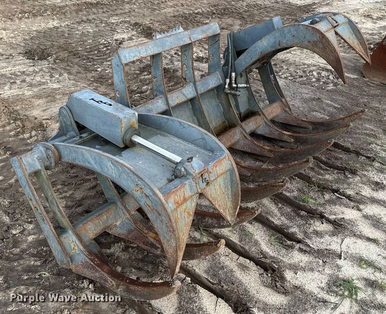 image for item EH5411 Rake Shop skid steer grapple bucket