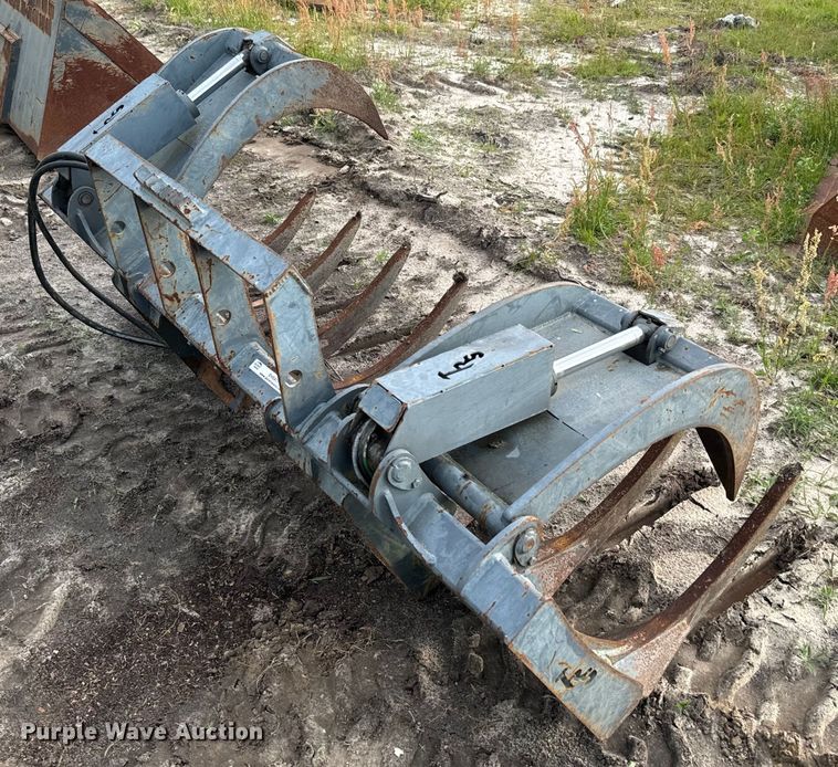 image for item EH5411 Rake Shop skid steer grapple bucket