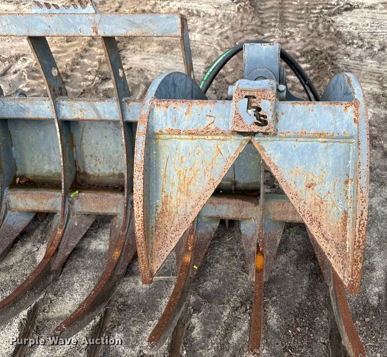 image for item EH5411 Rake Shop skid steer grapple bucket