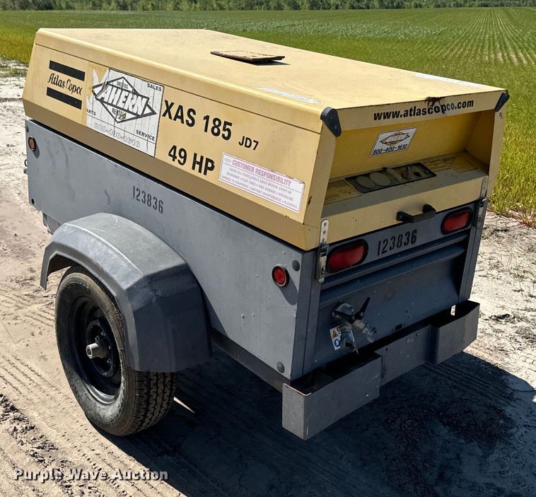 image for item EH5424 2012 Atlas Copco  XAS185 JD7TBV air compressor