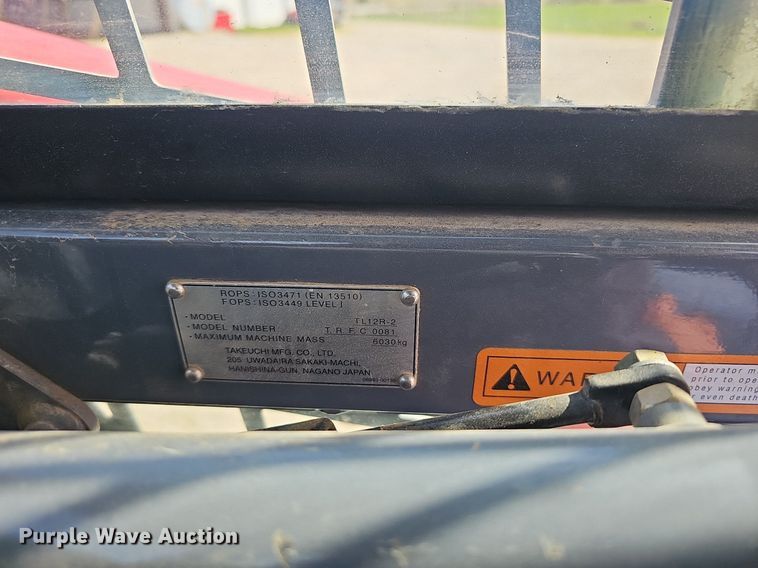 image for item EJ6217 2017 Takeuchi TL12R2 tracked skid steer loader
