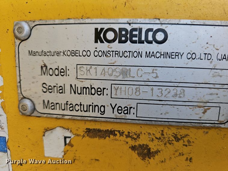 image for item EJ6219 2019 Kobelco  SK140SRLC-5 excavator