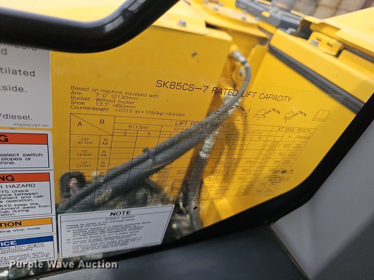 image for item EJ6221 2020 Kobelco  SK85CS-7 excavator