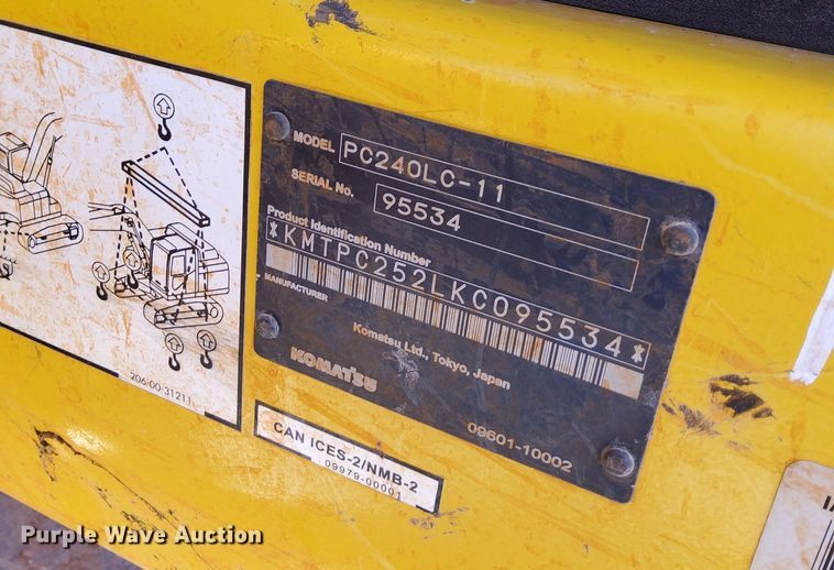 image for item EJ6258 2019 Komatsu  PC240LC-11 excavator