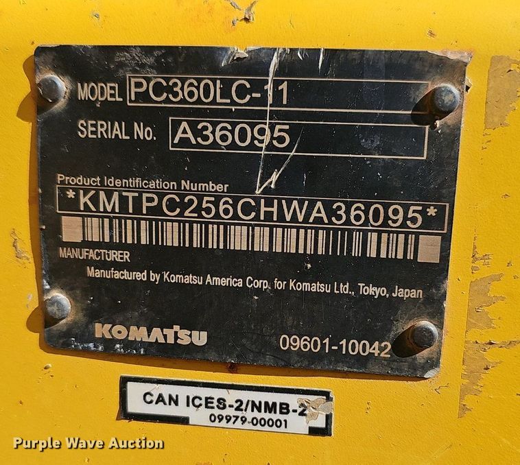 image for item EJ6263 2017 Komatsu  PC360LC-11 excavator