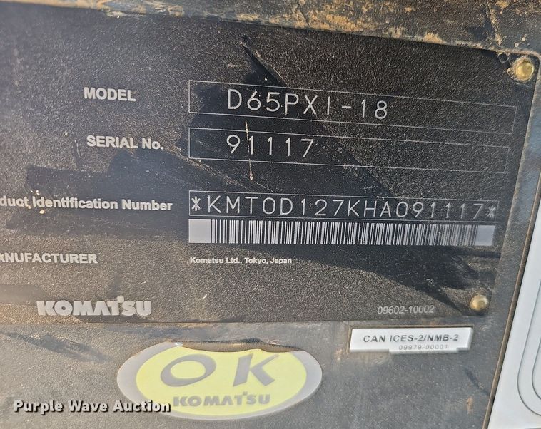 image for item EJ6264 2018 Komatsu  D65PXI-18 dozer