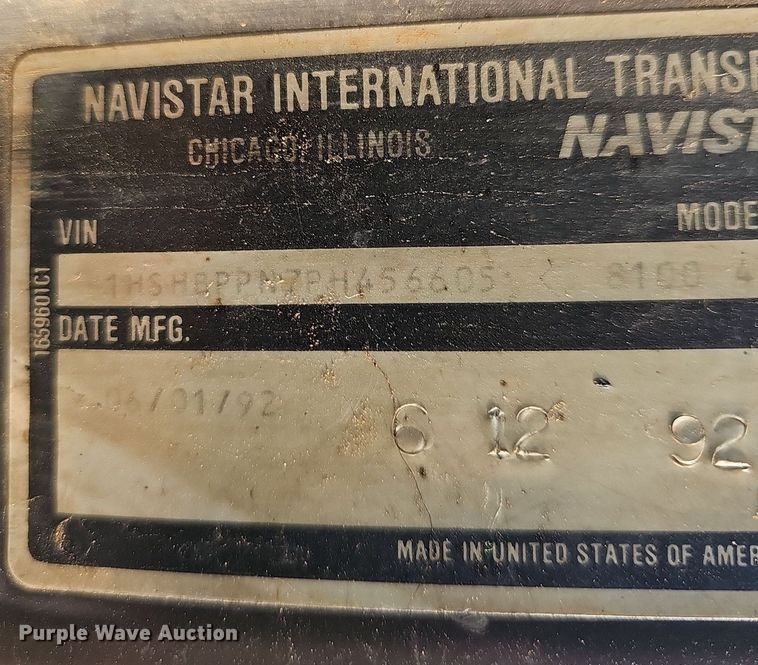 image for item EJ6288 1993 International 8100  dump truck