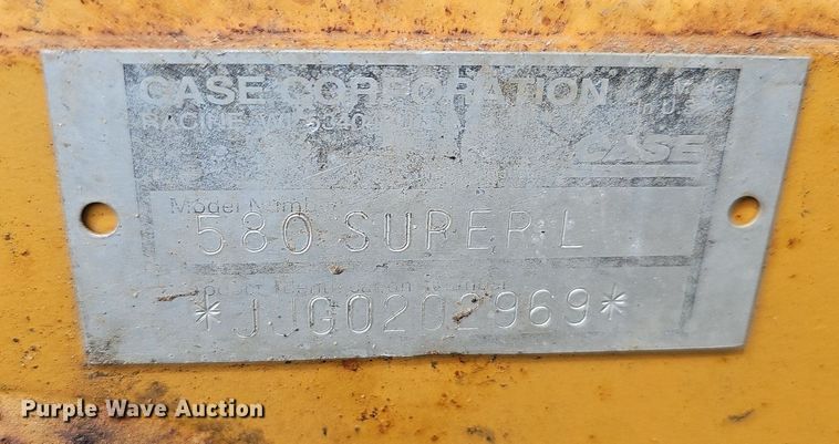 image for item EJ6295 1997 Case  580 Super L backhoe