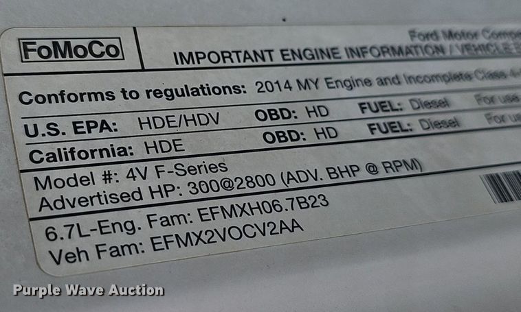 image for item EJ6304 2014 Ford F550 Super Duty flatbed truck