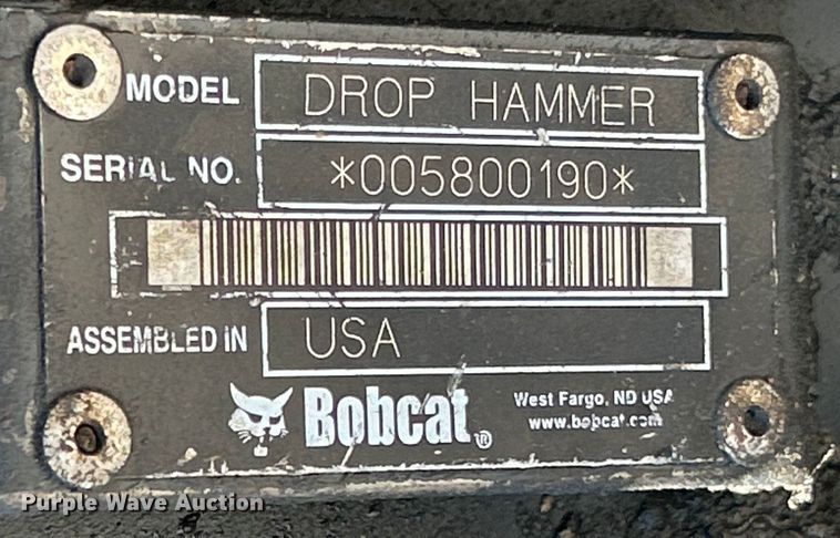 image for item EK4402 Bobcat skid steer drop hammer
