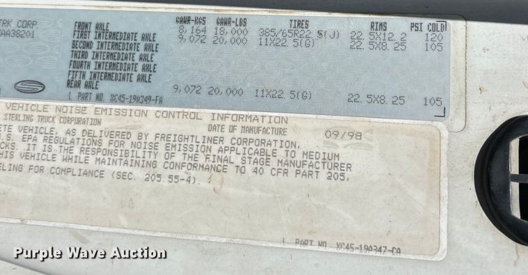 image for item EK4414 1999 Sterling L8513 dump truck