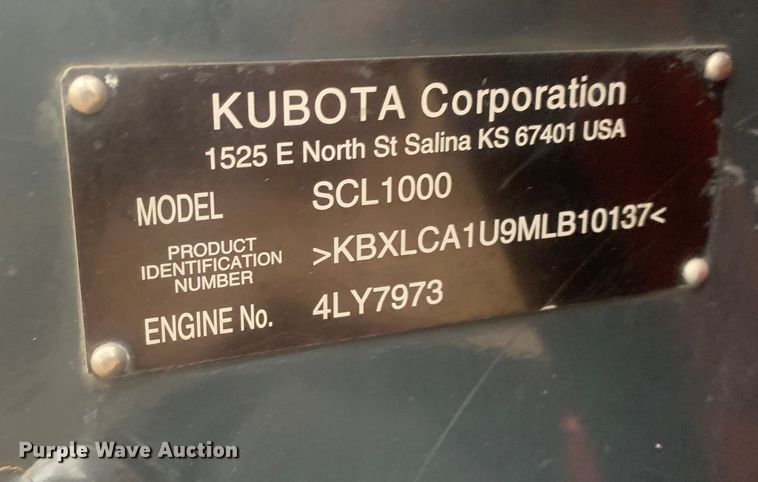 image for item KX9973 2020 Kubota SCL1000 compact utility loader