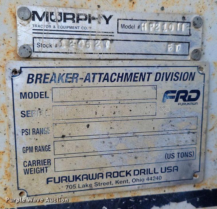 image for item LC9951 Furukawa HP210-II excavator plate compactor