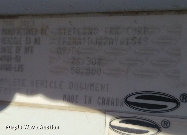 image for item LC9957 2007 Sterling LT7500 dump truck