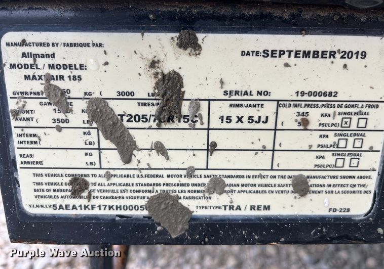 image for item LD9386 2019 Allmand Maxi-Air 185 air compressor