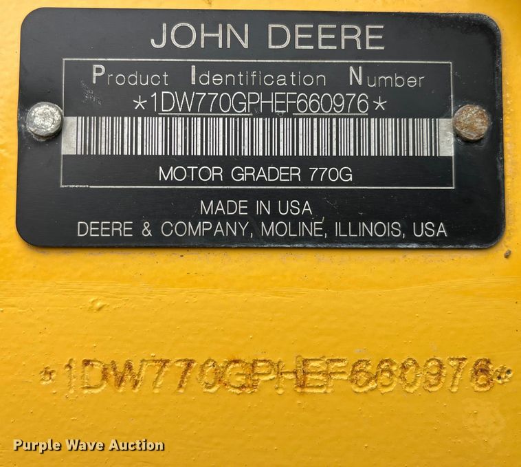 image for item LD9388 2014 John Deere 770G motor grader