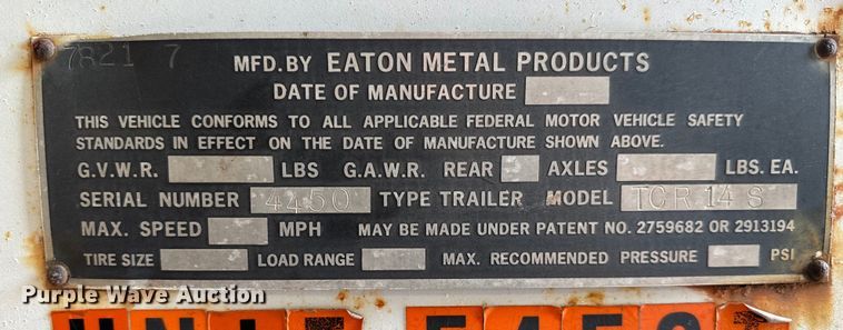 image for item NH9132 Eaton Metal Products TCR14S reel trailer