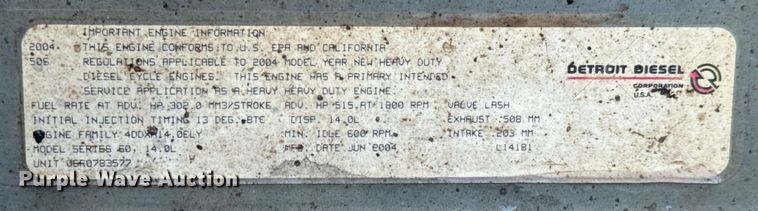 image for item NH9178 2005 Freightliner  Century Class S/T  dump truck